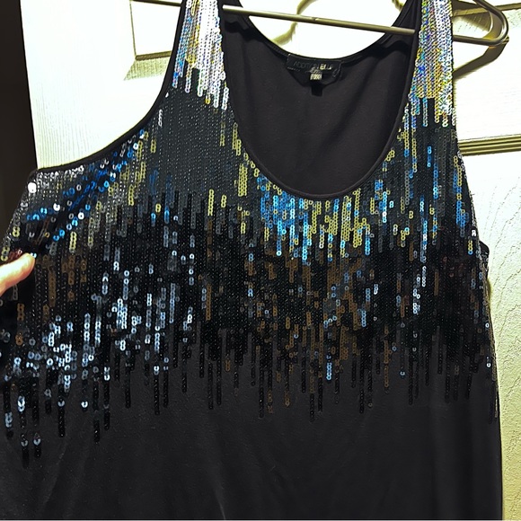 Sequinned tank top. Size 3X. Comfortable with just enough bling. - Picture 3 of 7